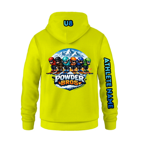 U8 Craigleith Powder Bros Hooded Sweatshirt - Neon Yellow