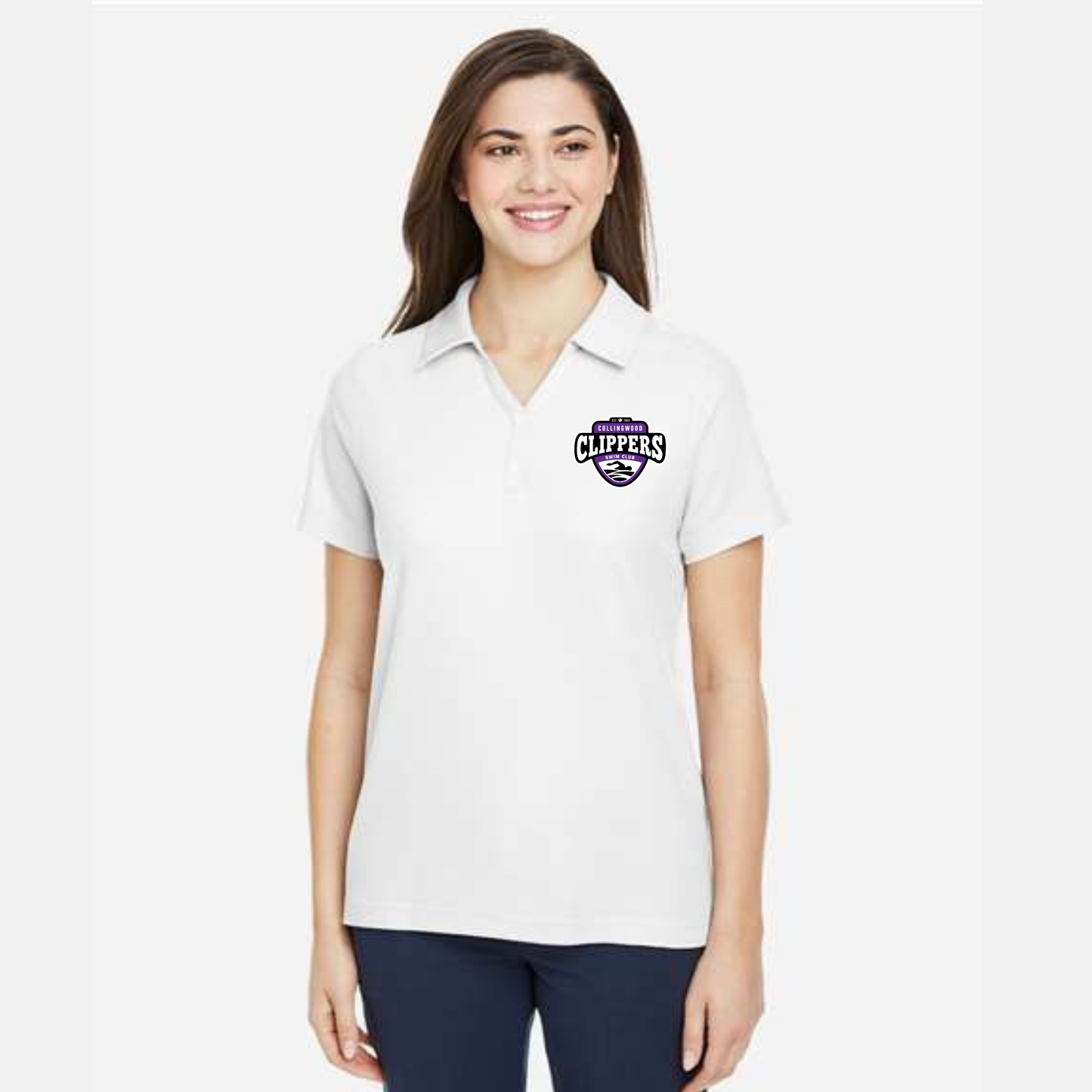 Collingwood Clippers Swim Meet Official Ladies’ Polo - White