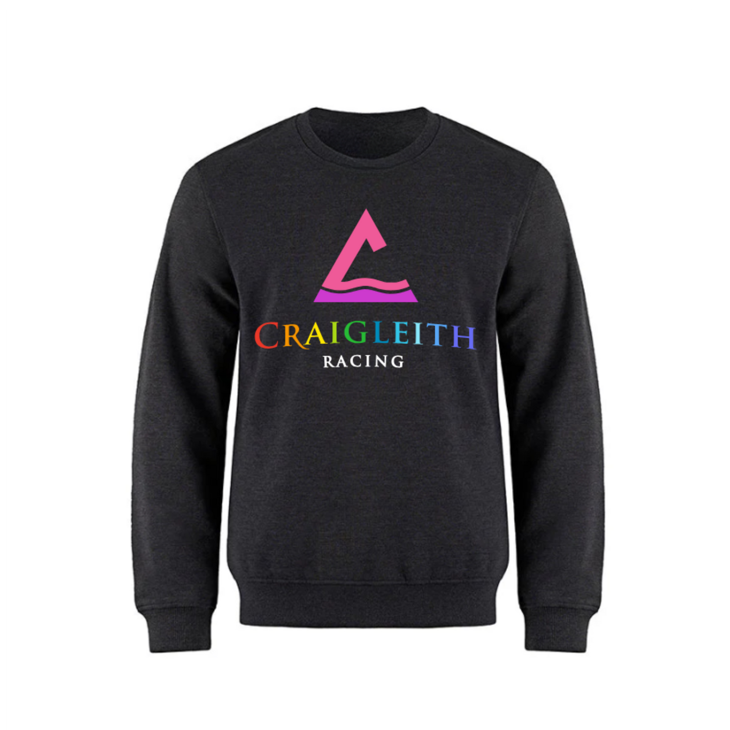 Adult Craigleith Rainbow Oversize Logo Crew Sweatshirt - Charcoal