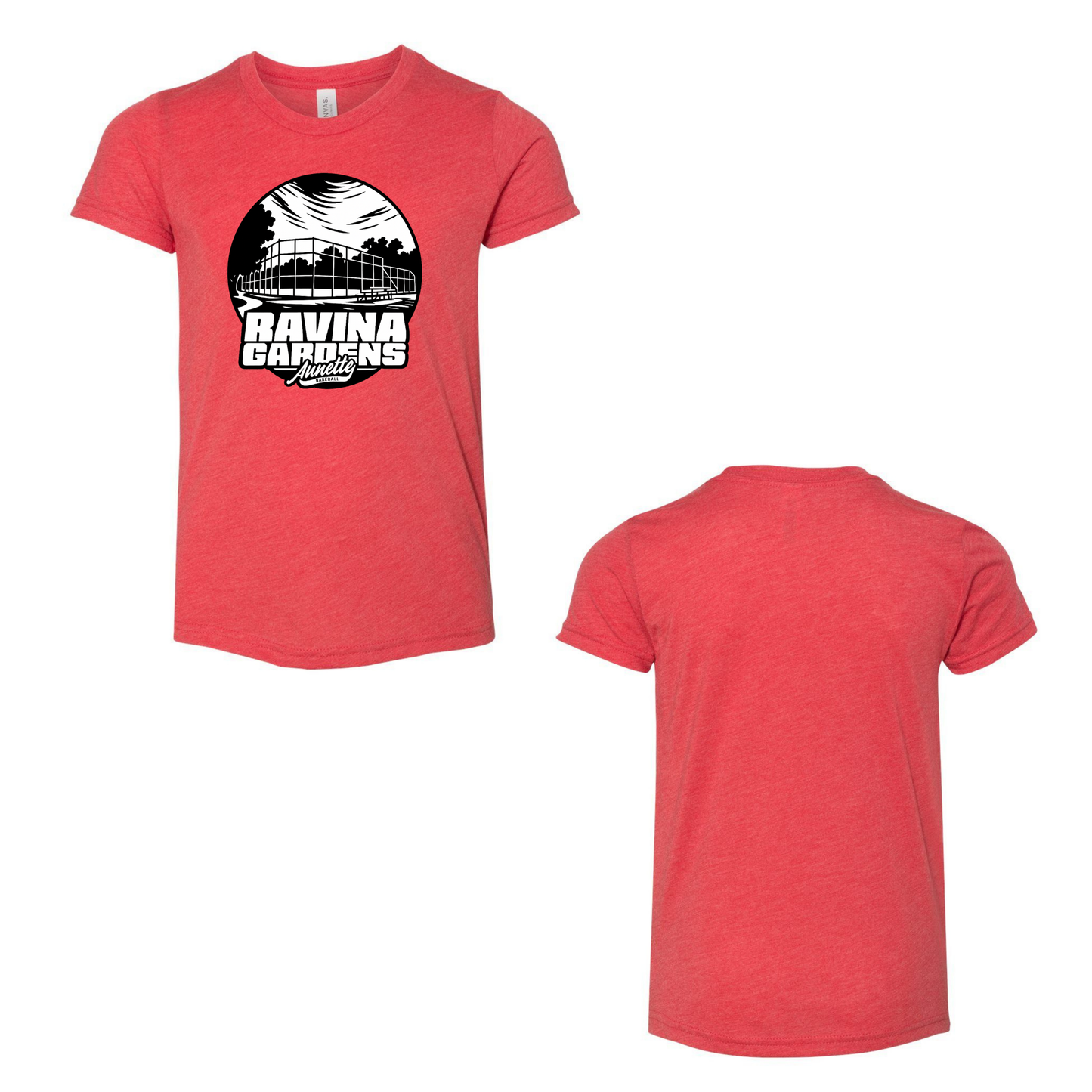 Annette Baseball Short Sleeve Shirt - Ravina Gardens Tee - Red Triblend