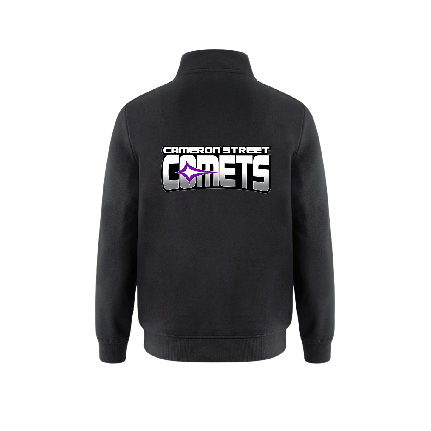 Cameron Street Comets Full Zip Sweatshirt - Black / Mini Purple Logo