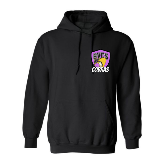 Adult Personalized BVCS Neon Purple Cobra Hooded Sweatshirt - Black