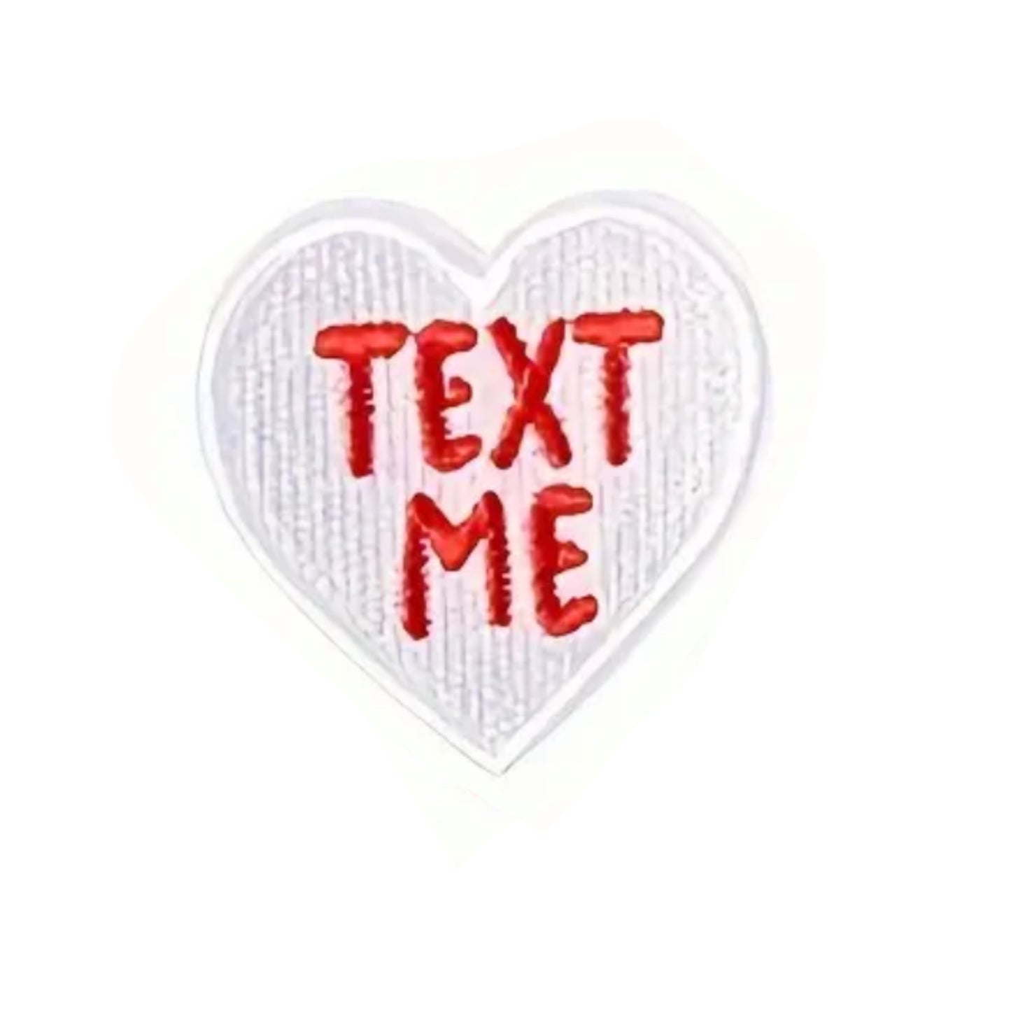 Iron on Patch - Sweet Tarts Text Me (5.0 cm x 5.0 cm)