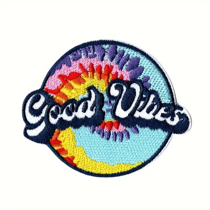 Iron on Patch - Good Vibes (7.5 cm x 6.3 cm)