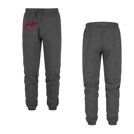 Annette Baseball - Mini Red Script Logo Joggers / Non-Personalized - Charcoal