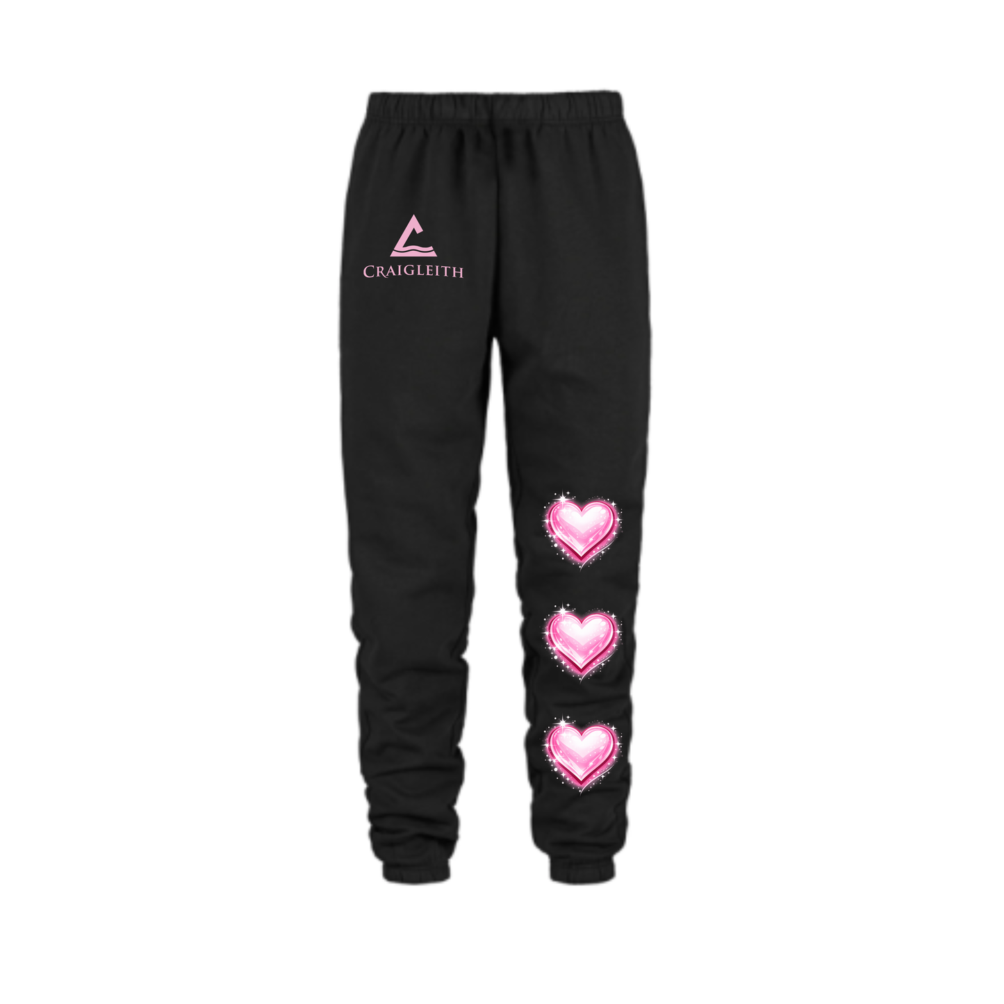Craigleith Snow Leopards Joggers - Black / Hearts