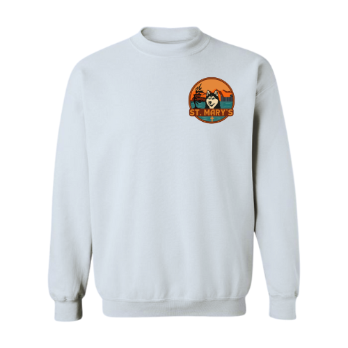 House Wind Personalized St. Mary's Mini Logo Crewneck Sweatshirt - White
