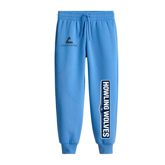 Craigleith U8 Howling Wolves Joggers - Bright Blue / Small Logo