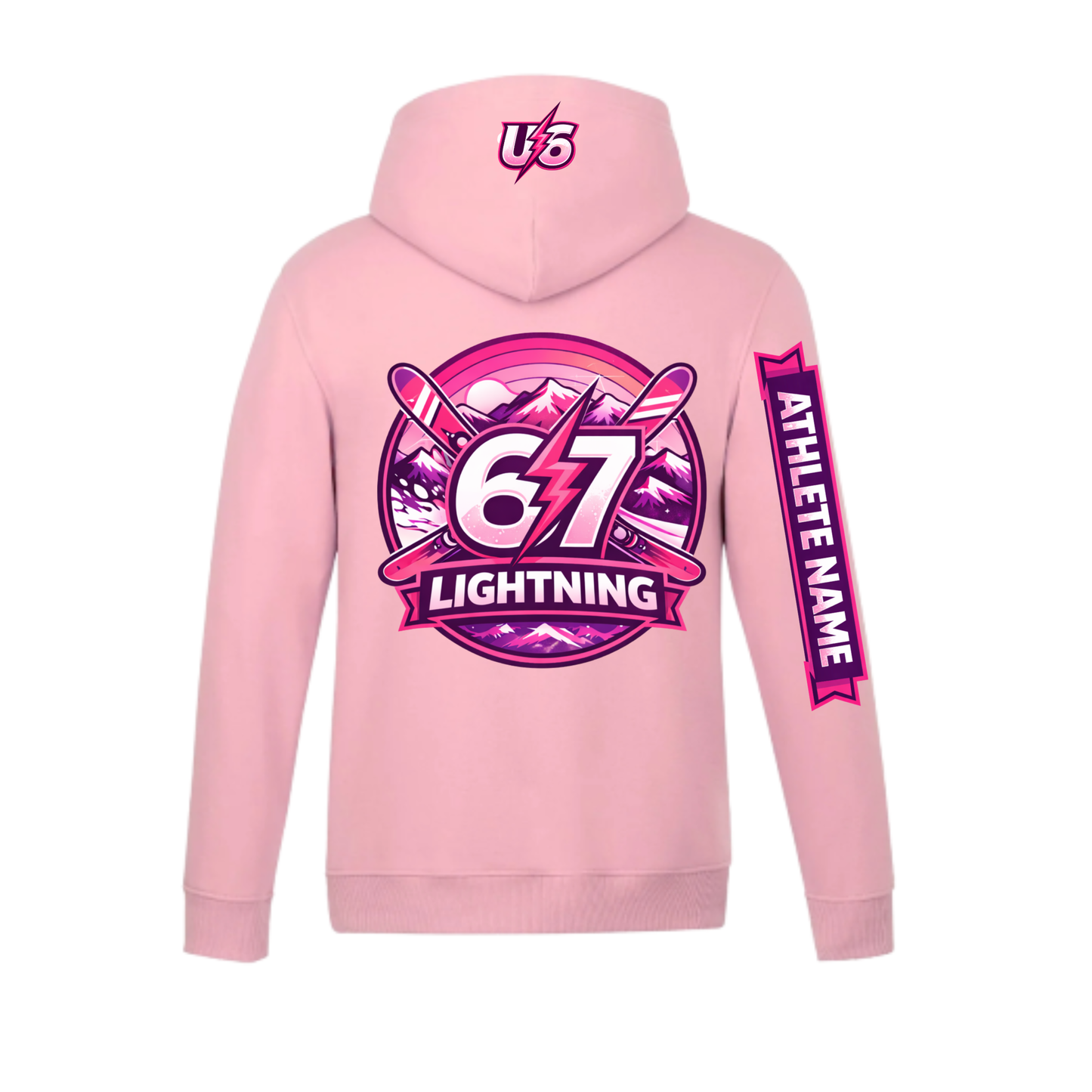 U6 Craigleith 67 Lightning Hooded Sweatshirt - Soft Pink