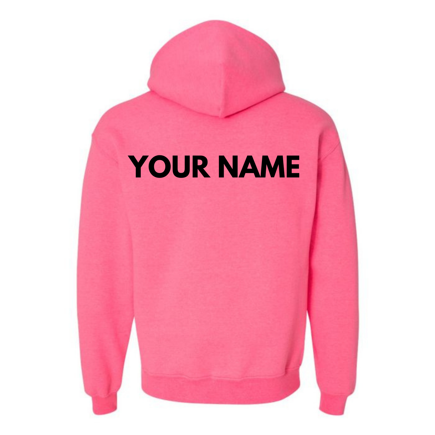 Adult Personalized BVCS Bolt Smile Hooded Sweatshirt - Safety Pink
