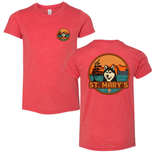 House Red House Fire St. Mary's Dual Logo Tee - Red Triblend