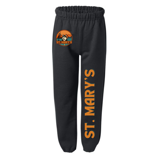 St. Mary's Joggers - Mini Logo & Gold ST. MARY - Black