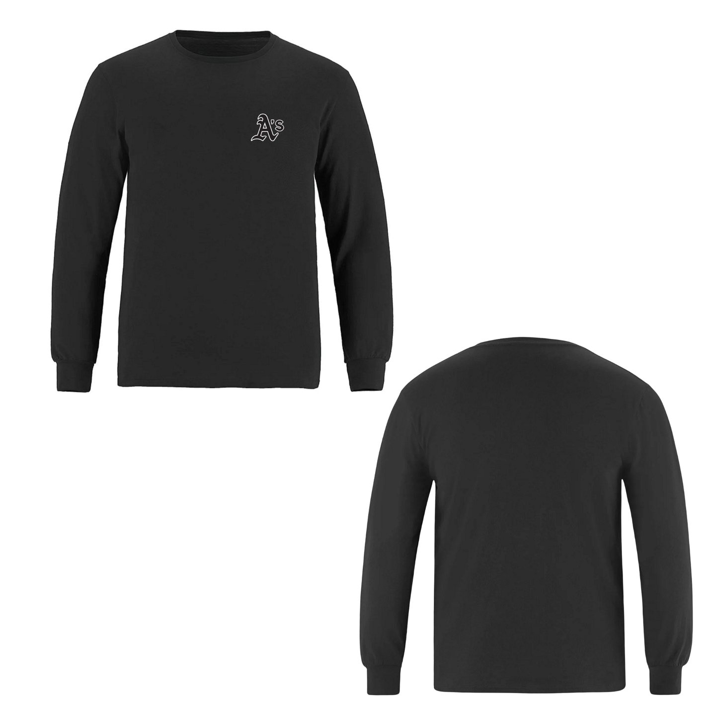 Annette Baseball Long Sleeve Shirt - A's Mini Logo - Black