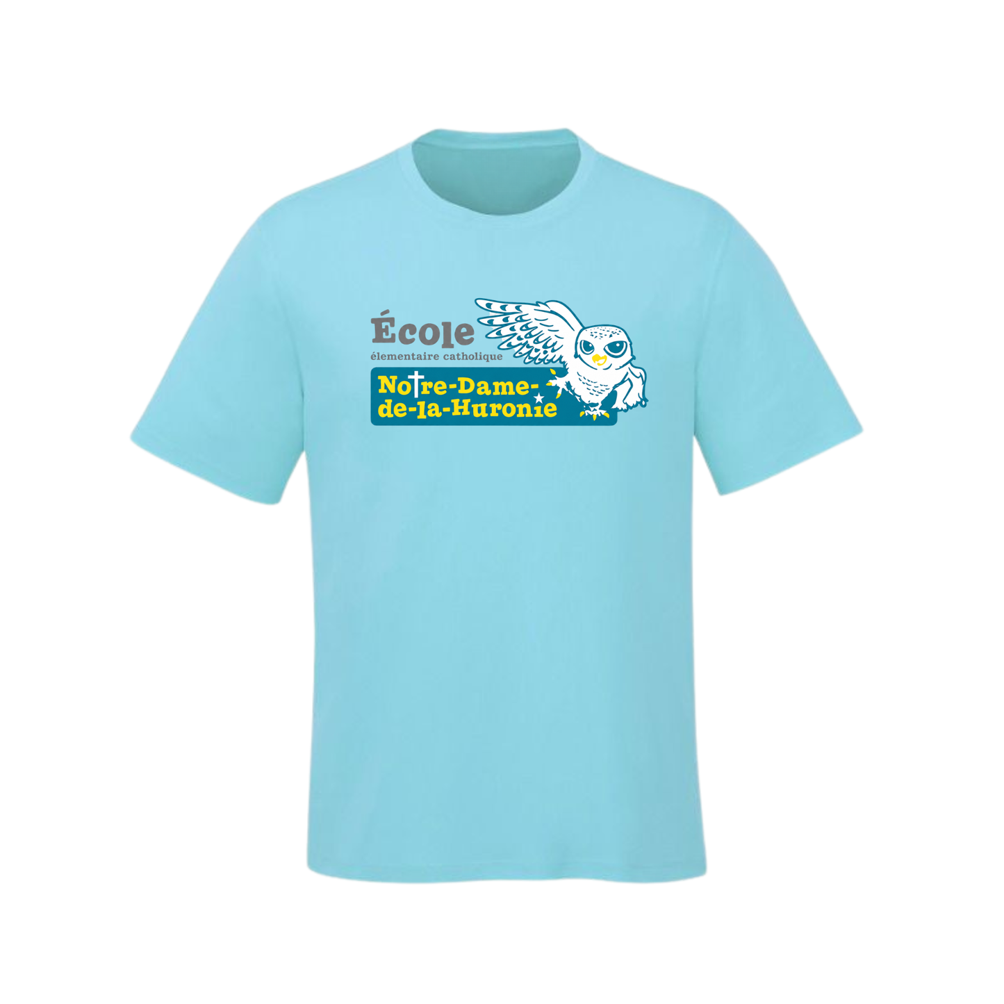Notre-Dame-de-la-Huronie Tee - Large Logo /  Light Blue