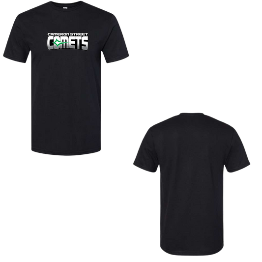 Cameron Street Comets Crewneck Tee - Black / Large Green Logo