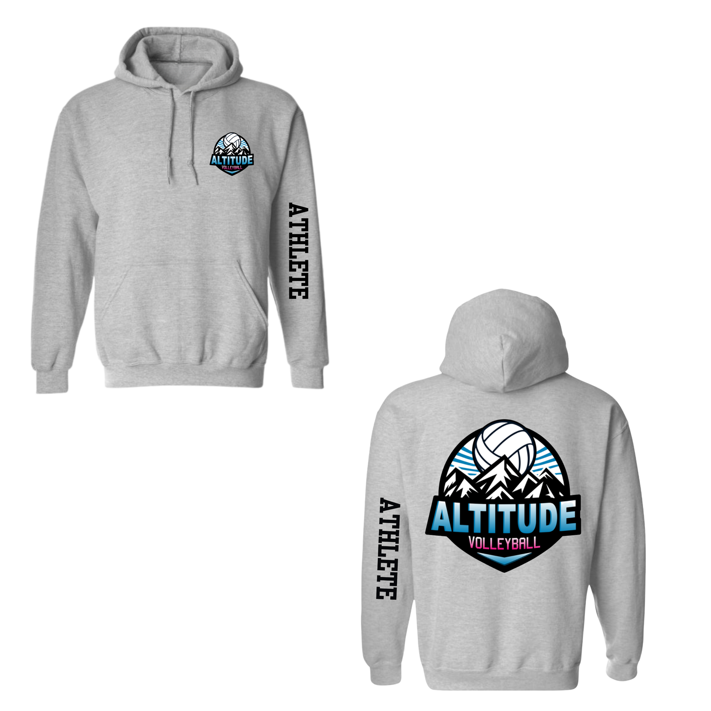 Altitude Personalized Dual Logo Hooded Sweatshirt - Grey (Youth & Adult)