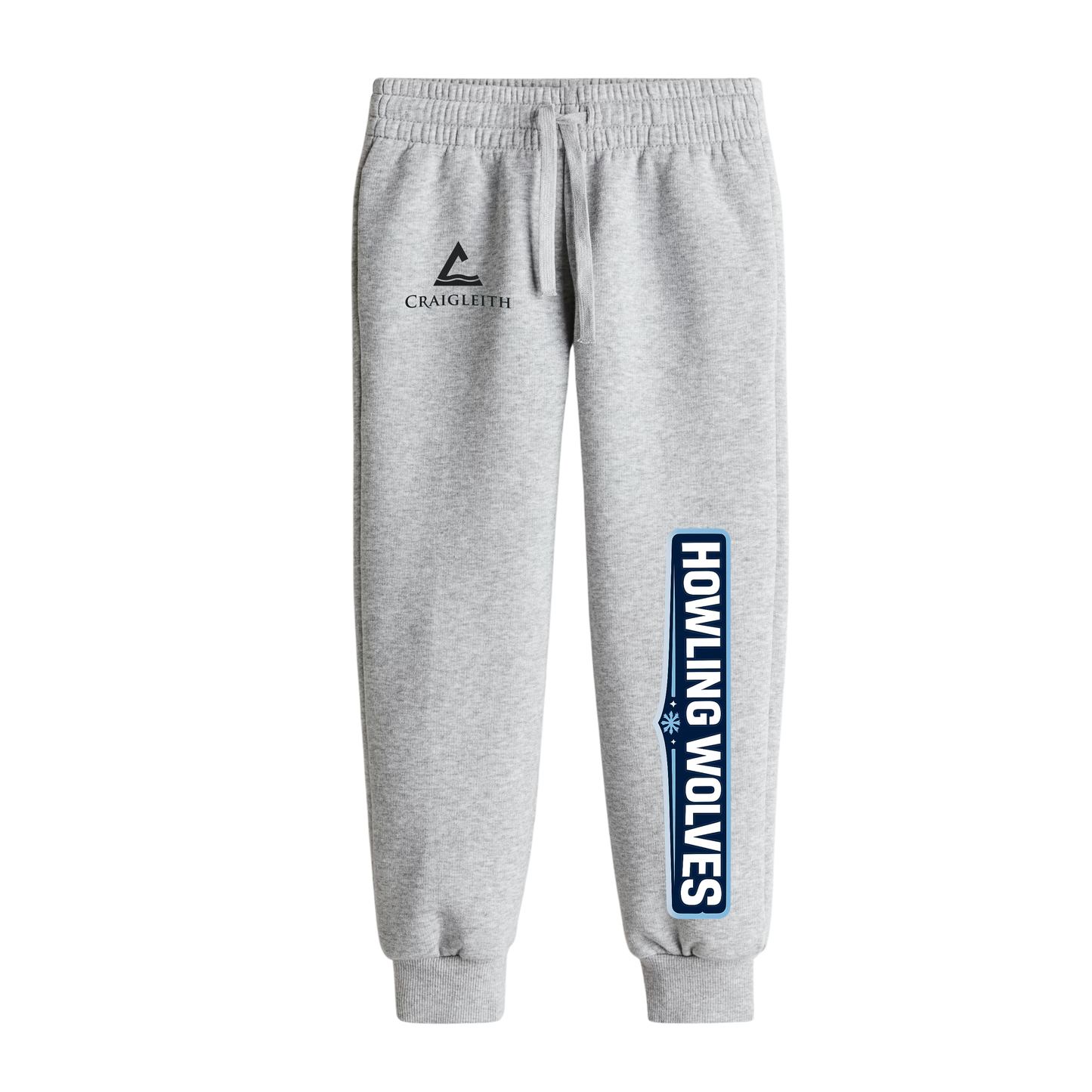 Craigleith U8 Howling Wolves Joggers - Grey / Small Logo