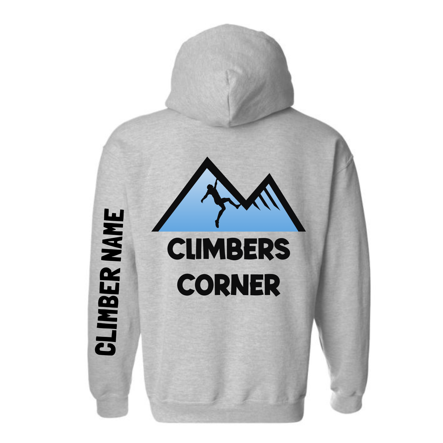 Climbers Corner Dual Logo Hooded Sweatshirt - Sport Grey (Youth & Adult)