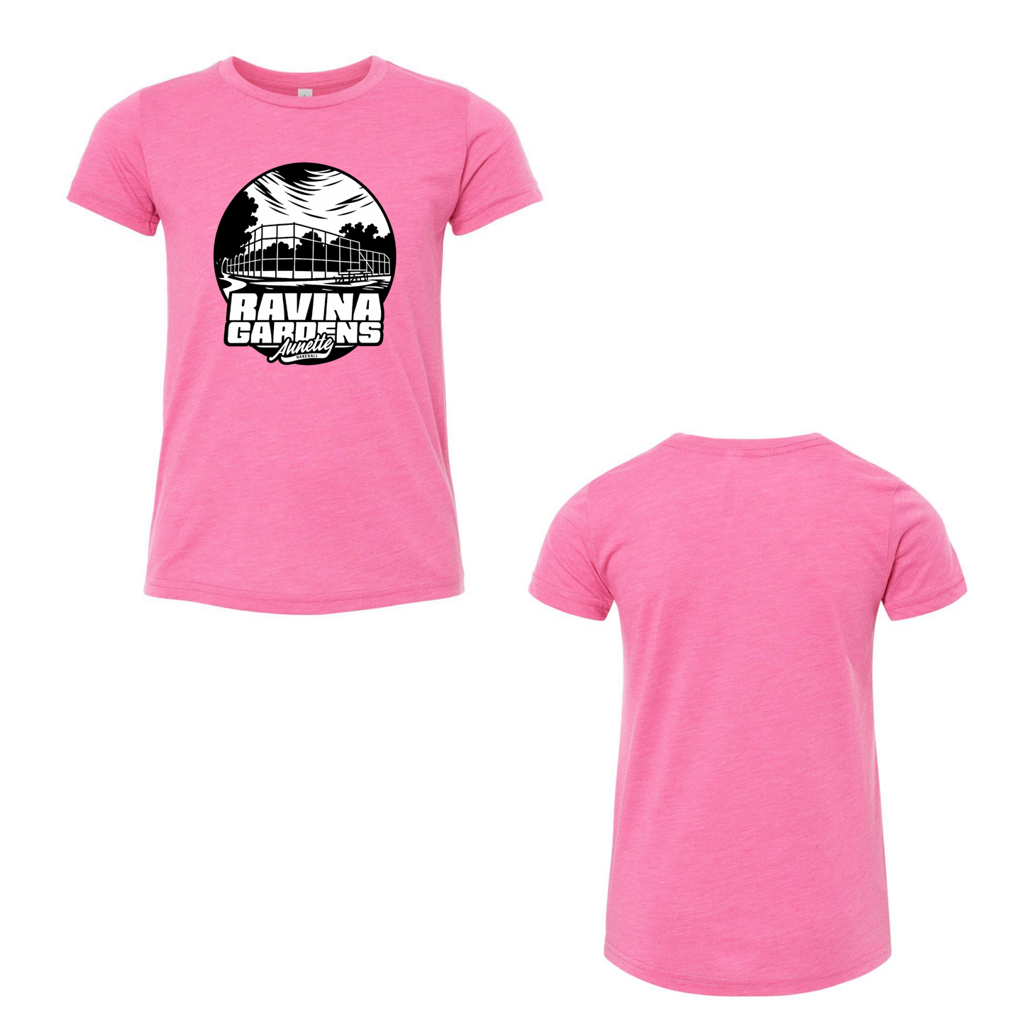 Annette Baseball Short Sleeve Shirt - Ravina Gardens Tee - Charity Pink Triblend