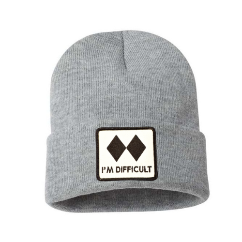 I'm Difficult Patch Knit Toque - Heather Grey
