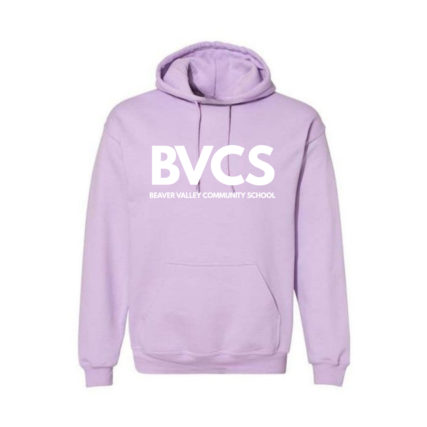 Adult Personalized BVCS Large White Logo Hooded Sweatshirt - Violet