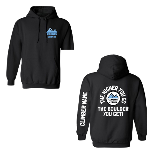 Climbers Corner Higher You Go Hooded Sweatshirt - Black (Youth & Adult)