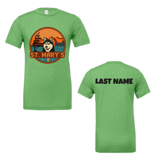 House Earth Personalized St. Mary's Large Logo Tee - Green Triblend