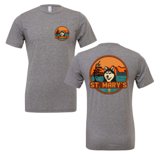 St. Mary's Dual Logo Tee - Grey Triblend