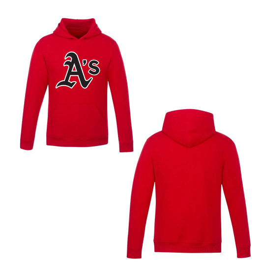 Annette Baseball Hooded Sweatshirt - "A's" Logo /  Non-Personalized - Red