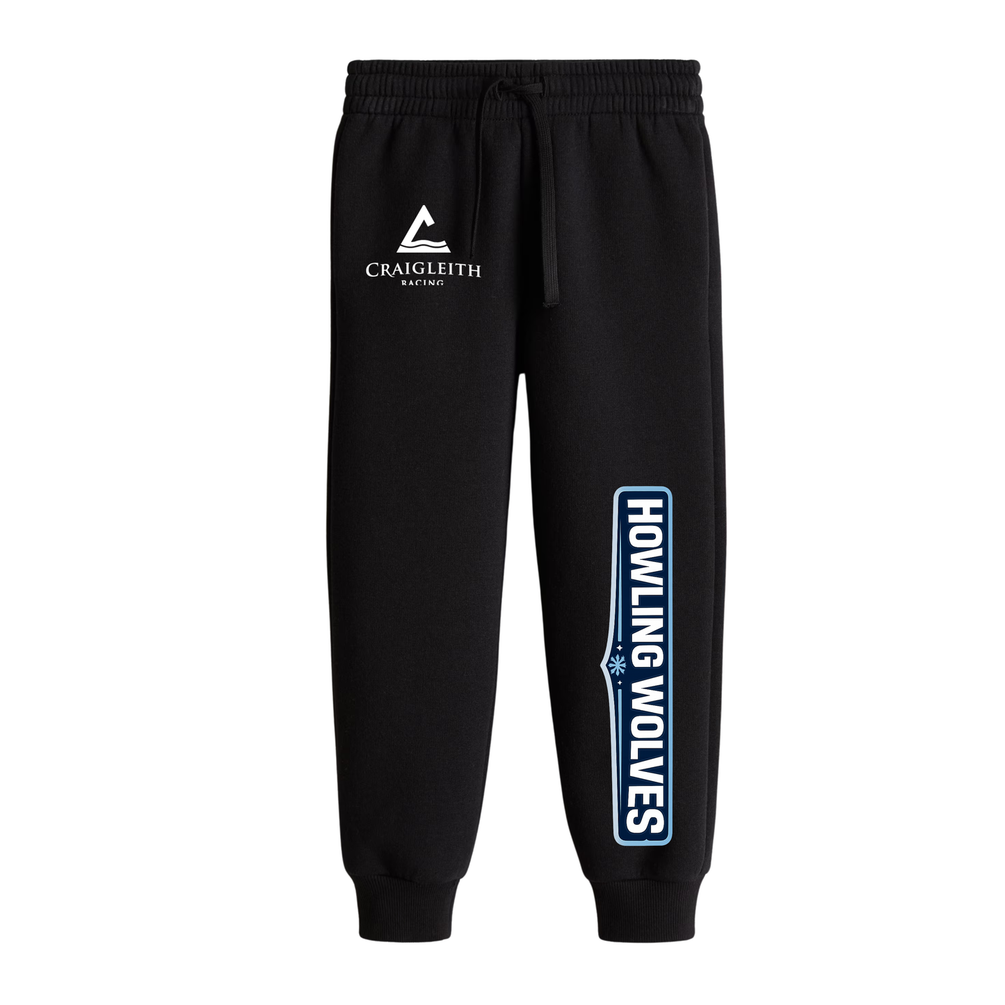Craigleith U8 Howling Wolves Joggers - Black / Small Logo