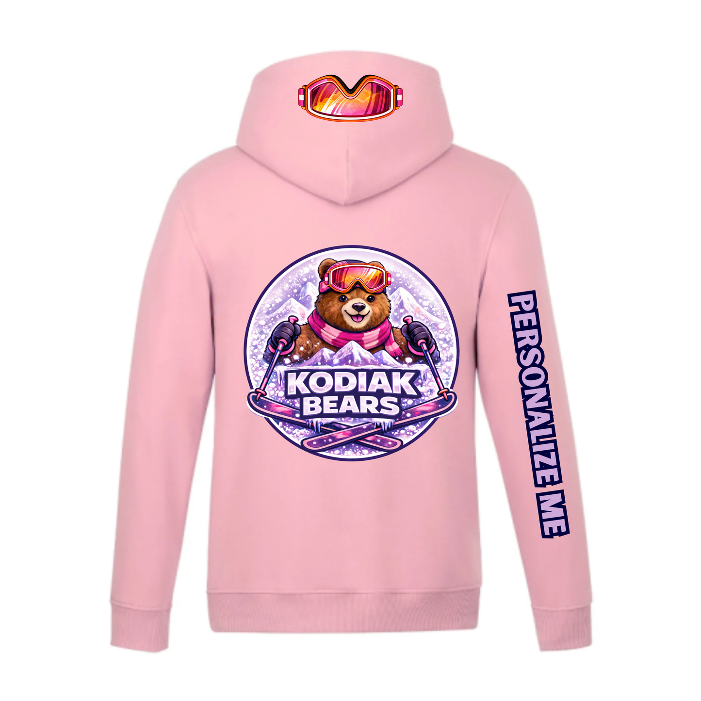 Craigleith Kodiak Bears Hooded Sweatshirt - Pink / Small Logo