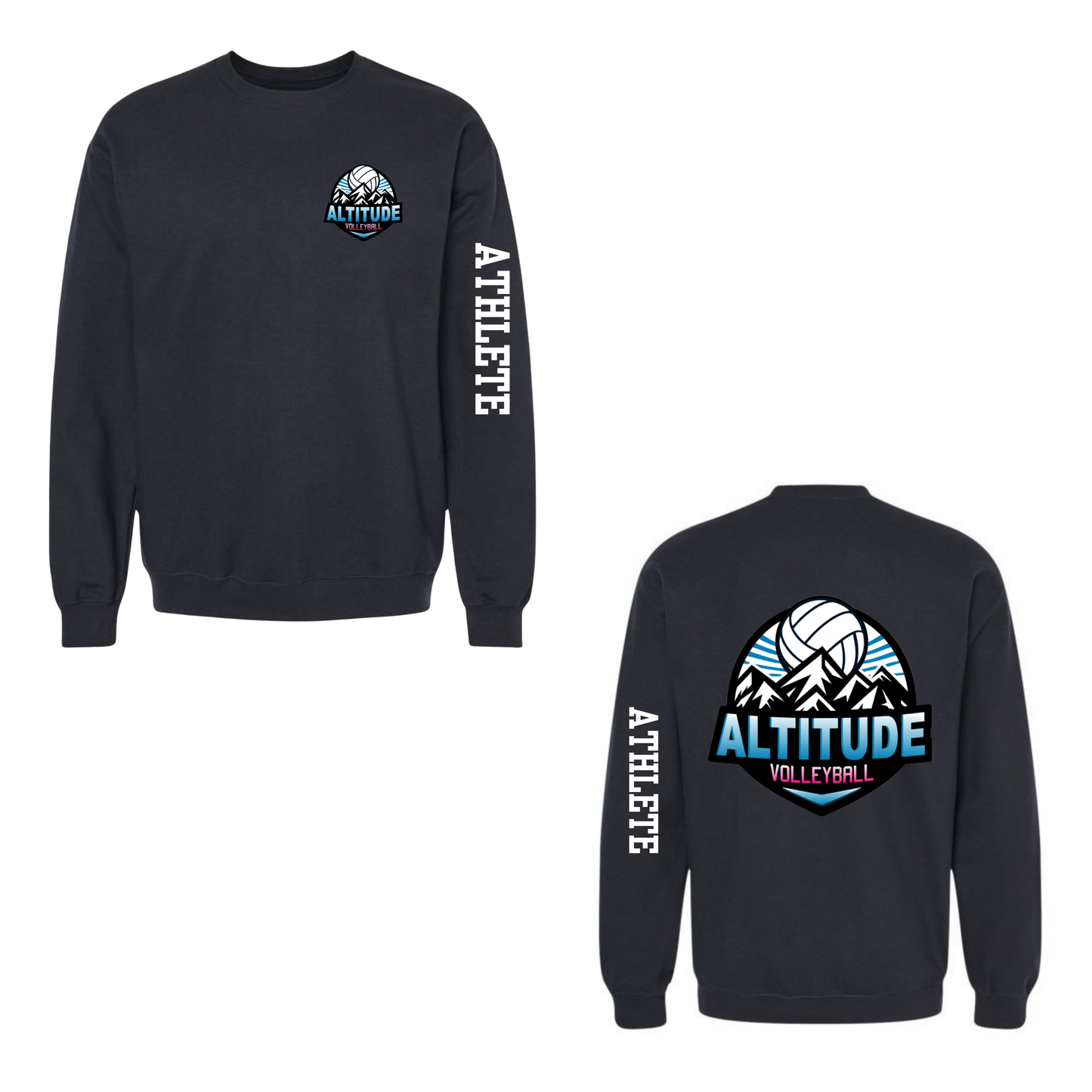 Altitude Personalized Volleyball Crewneck Sweatshirt - Black (Youth & Adult)