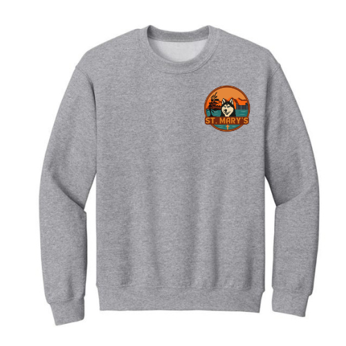 Personalized St. Mary's Mini Logo Crewneck Sweatshirt - Sport Grey