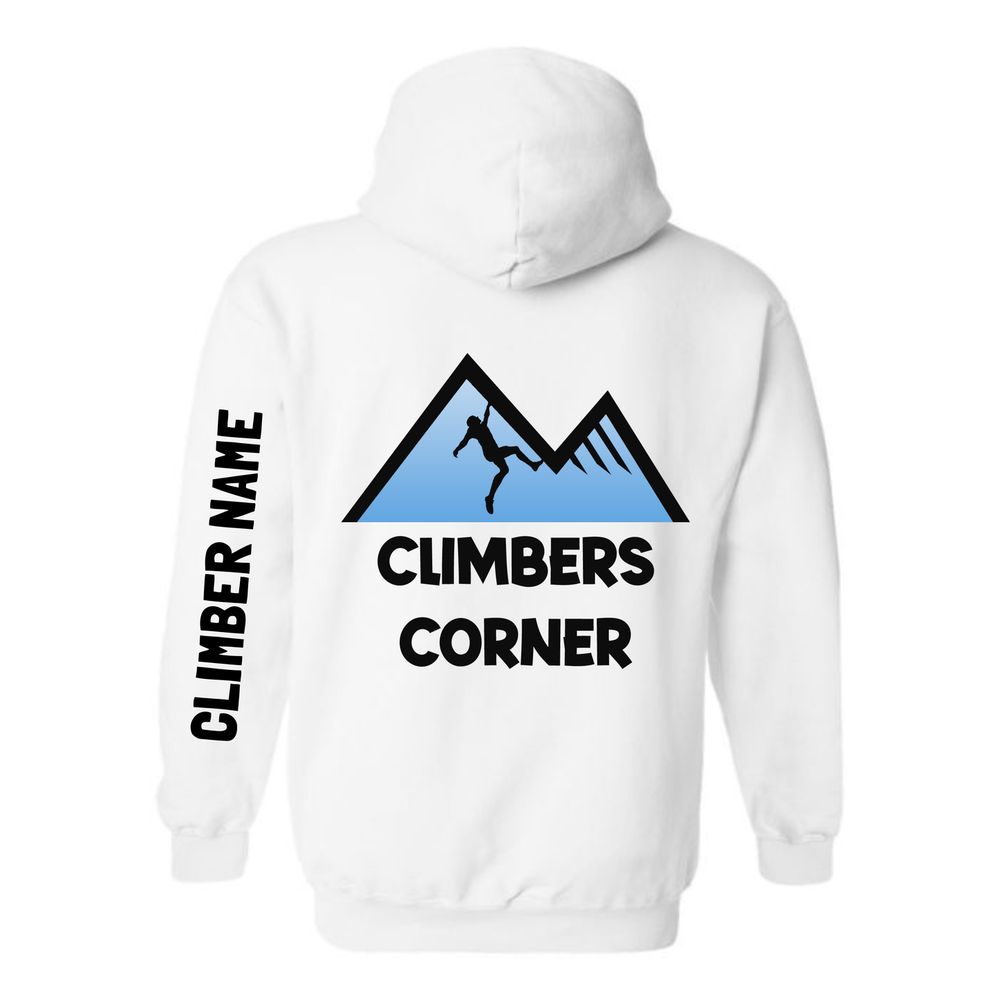 Climbers Corner Dual Logo Hooded Sweatshirt - White (Youth & Adult)