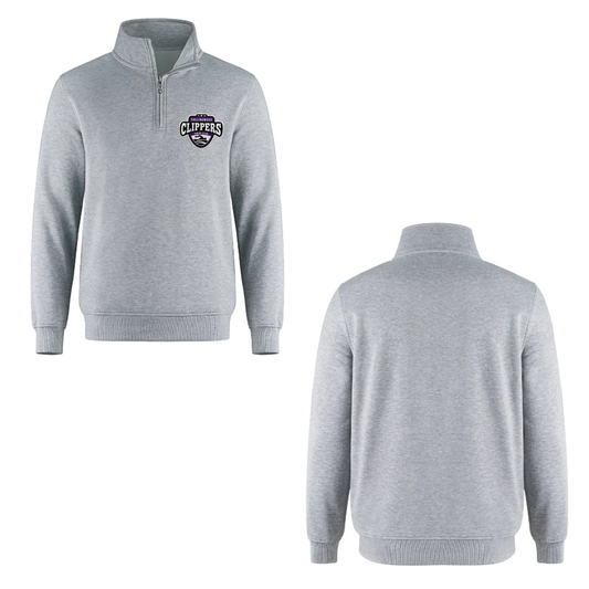 Collingwood Clippers Quarter-Zip Sweatshirt - Grey