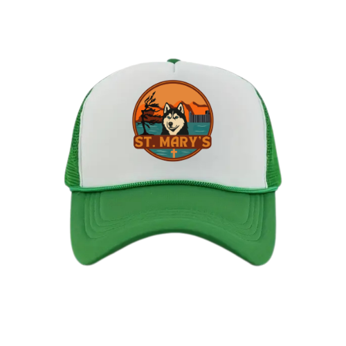 House Earth St. Mary's Logo Snapback Hat - Kelly Green / White