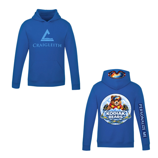 Craigleith Kodiak Bears Hooded Sweatshirt - Royal Blue / Large Logo