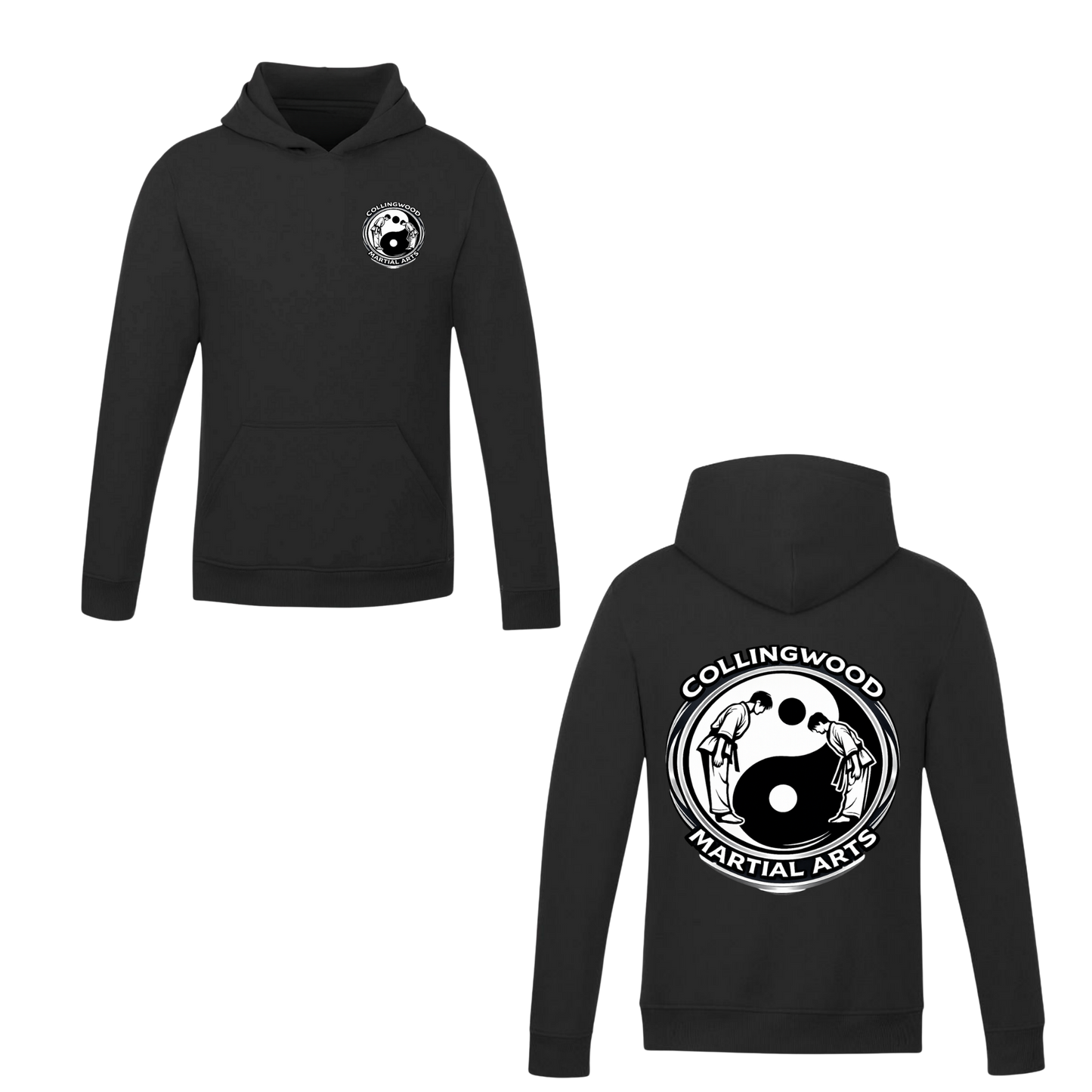 CMAC Hooded Sweatshirt - Dual Logo /  Non-Personalized - Black