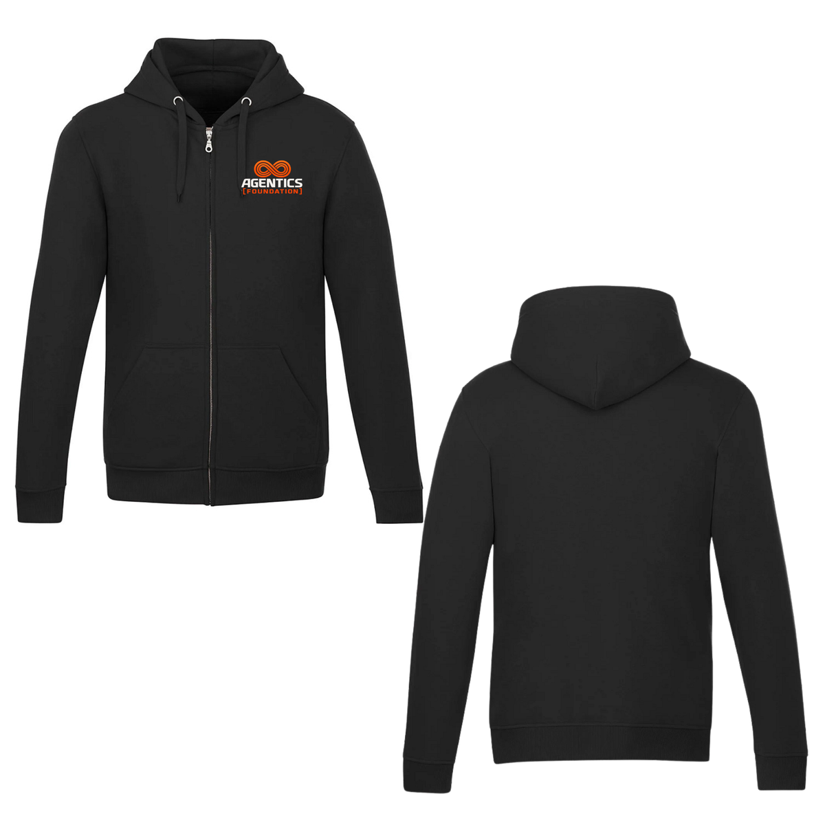 Agentics Full Zip Hooded Sweatshirt - Black
