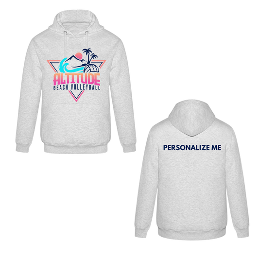 Altitude Beach Adult Personalized Oversize Logo Hooded Sweatshirt - Ash Grey