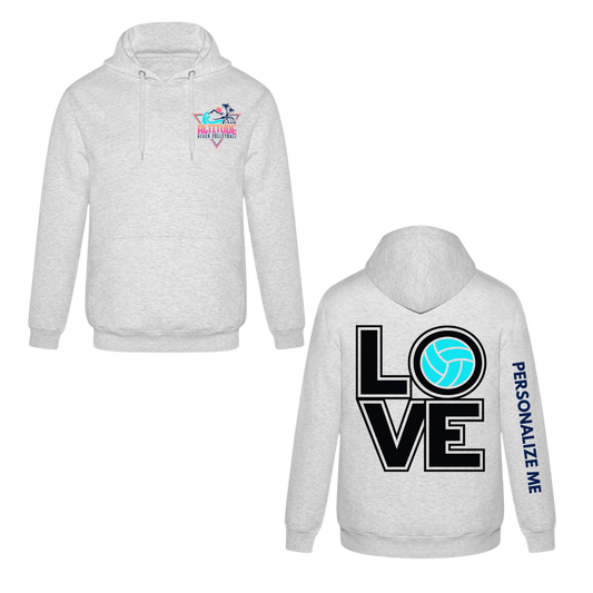 Altitude Youth Personalized Volleyball LOVE Hooded Sweatshirt - Ash Grey