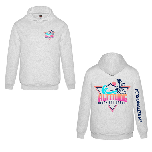 Altitude Beach Youth Personalized Dual Logo Hooded Sweatshirt - Ash Grey