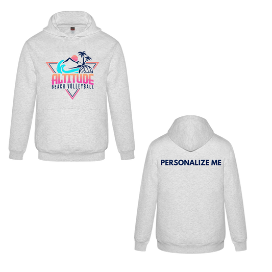 Altitude Beach Youth Personalized Oversize Logo Hooded Sweatshirt - Ash Grey