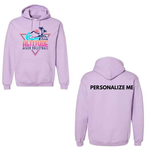 Altitude Beach Adult Personalized Oversize Logo Hooded Sweatshirt - Orchid