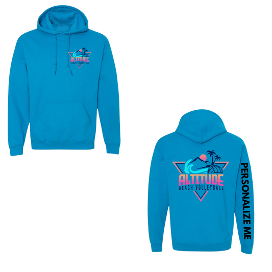 Altitude Beach Adult Personalized Dual Logo Hooded Sweatshirt - Sapphire