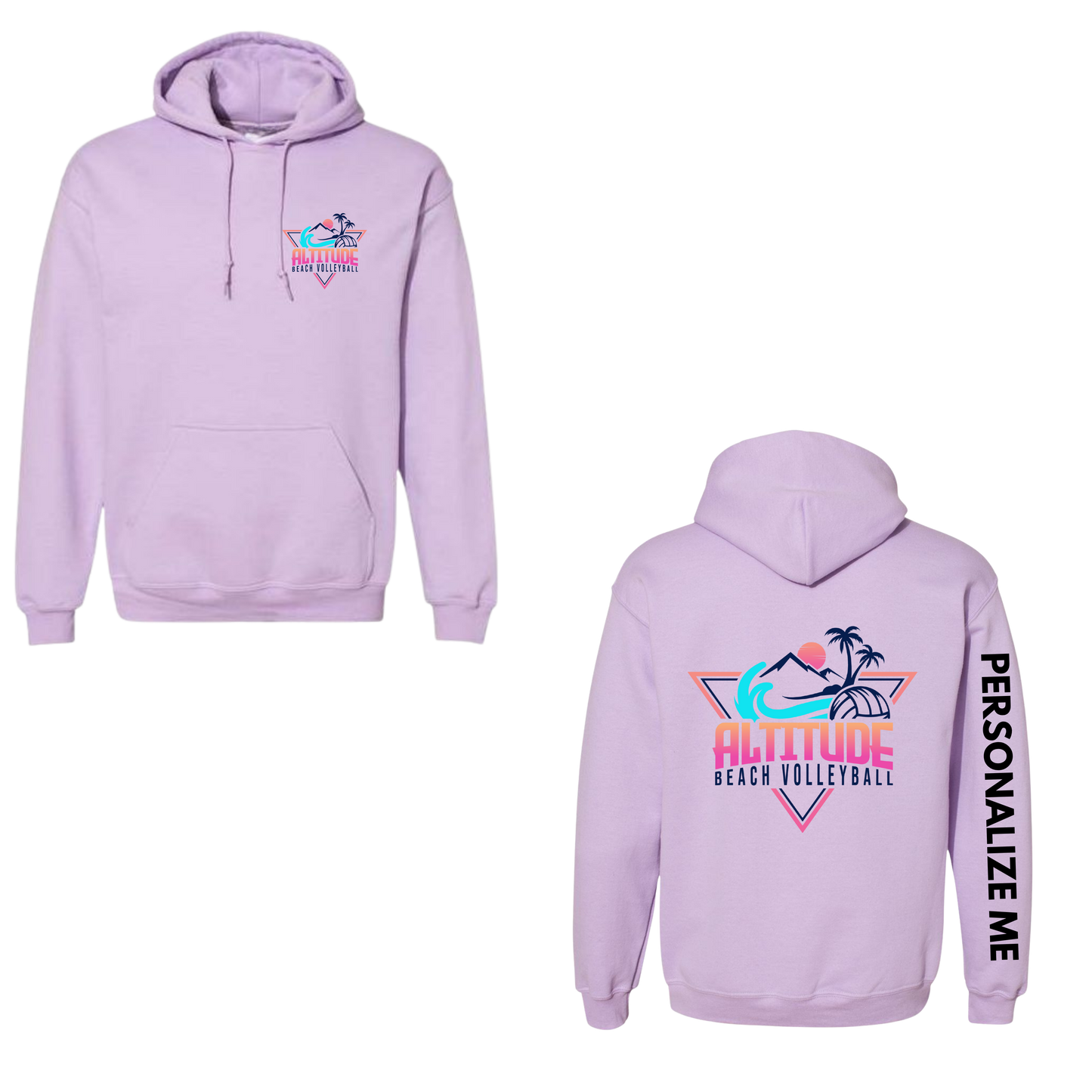 Altitude Beach Adult Personalized Dual Logo Hooded Sweatshirt - Orchid