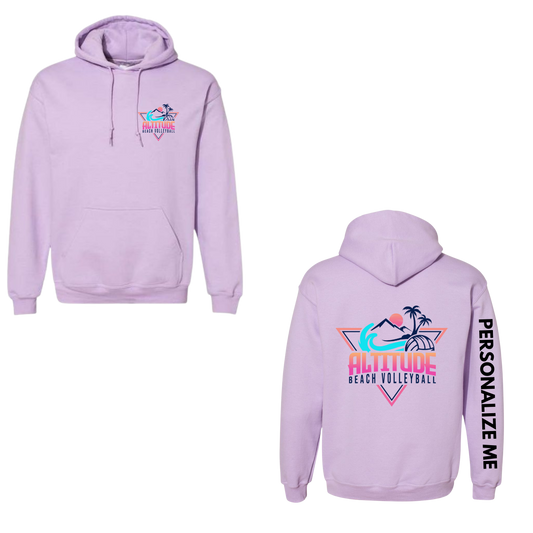 Altitude Beach Adult Personalized Dual Logo Hooded Sweatshirt - Orchid