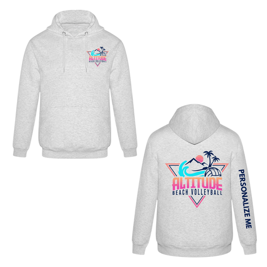 Altitude Beach Adult Personalized Dual Logo Hooded Sweatshirt - Ash Grey