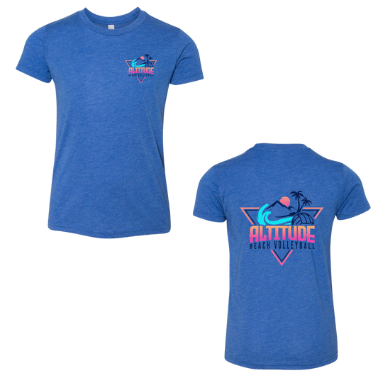 Altitude Beach Volleyball Dual Logo Tee - True Royal Triblend (Youth / Adult)