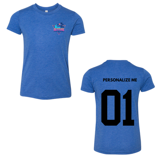 Personalized Altitude Beach Volleyball Mini Logo Tee - True Royal Triblend (Youth / Adult)